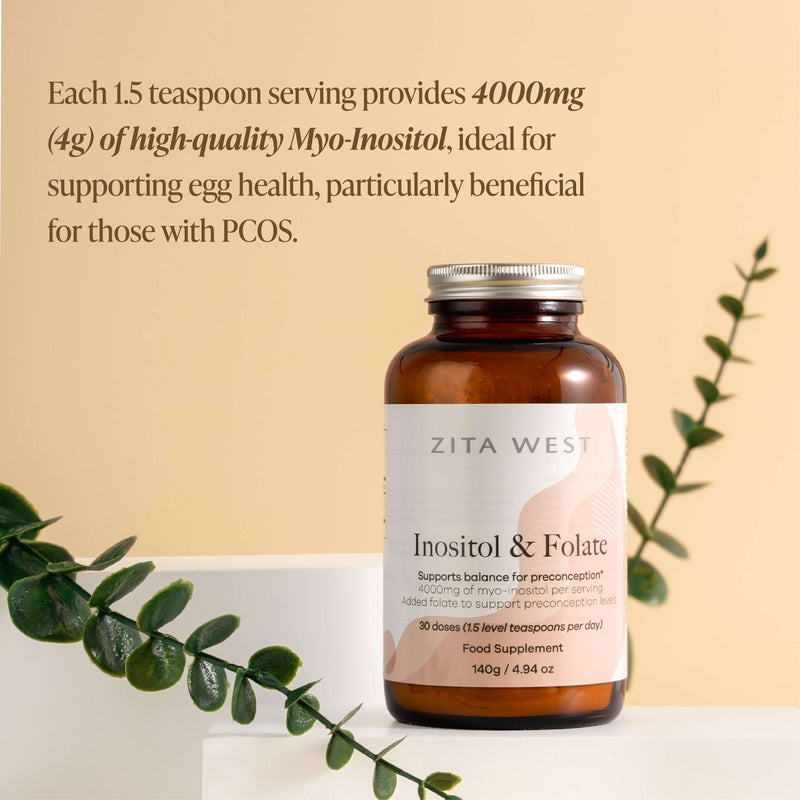 Zita West Inositol & Folate on a neutral background