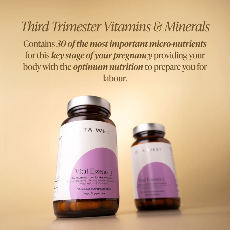 Two bottles of Zita West Vital Essence 3 on a yellow background