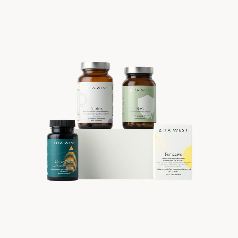 Collection of Zita West supplements on a white background