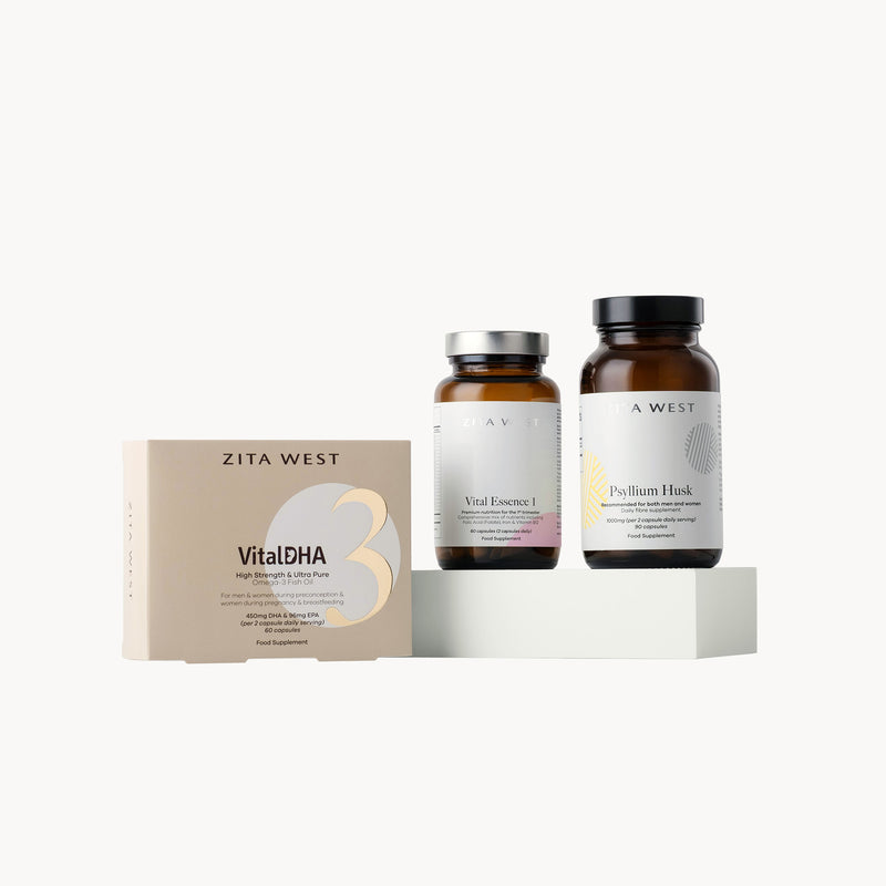 Trimester One Support Supplements on a white background