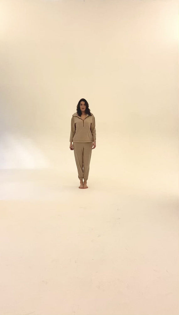 organic cotton camel maternity clothing.