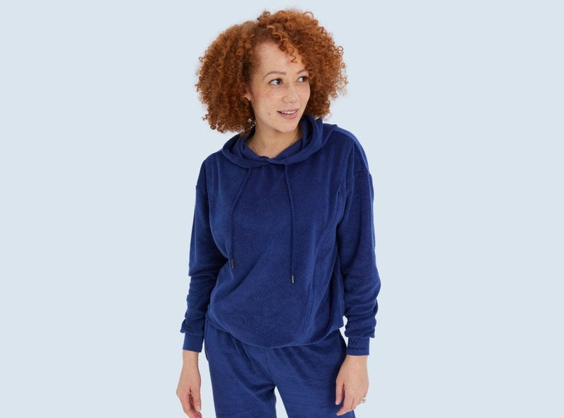 Zita West Baba West Navy Organic Cotton Towelling Postnatal Two-piece